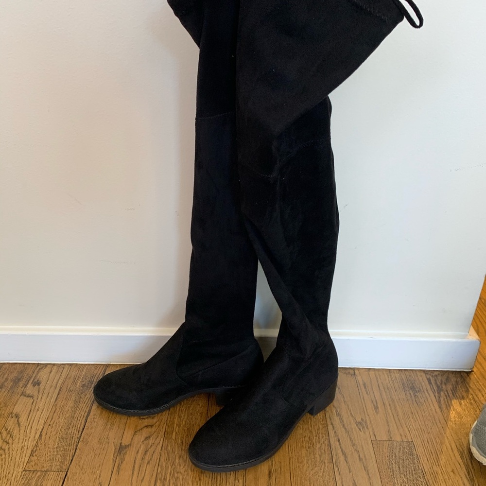 Thigh high black boots